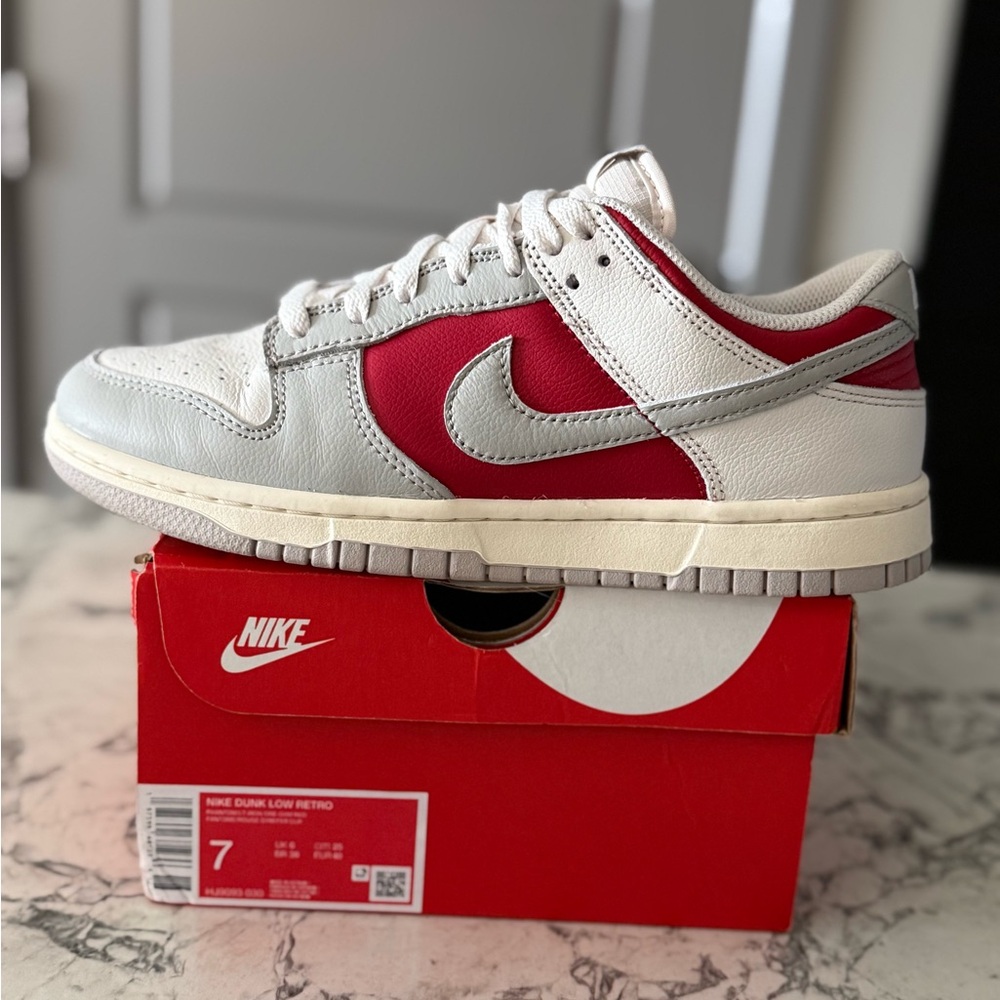 Nike Dunk Low Retro - Phantom  Lt Iron Ore Gym Red
Men’s Size 7 Women’s Size 8.5